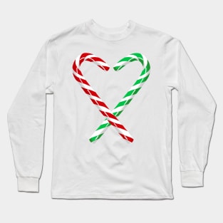 Candy Cane Heart Long Sleeve T-Shirt